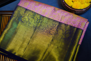 Pure handloom 2g gold zari woven kanjivaram silk saree
