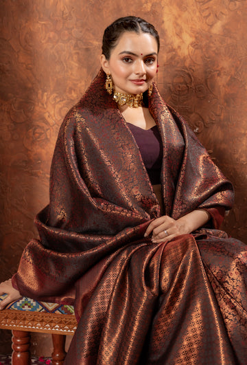 MAROON RED KANJIVARAM SILK SAREE
