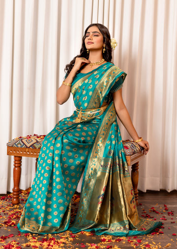 ROYAL LUX GREEN PAITHANI SILK SAREE