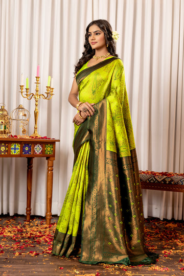 LITE YELLOW KANJIVARAM SILK SAREE