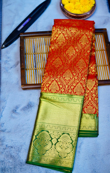 Pure handloom 1g gold kanjivaram silk saree