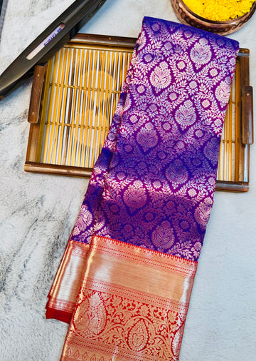 Pure handloom 1g zari kanjivaram silk saree