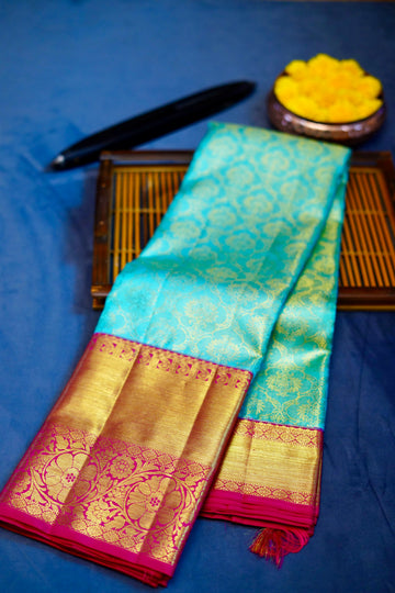 Pure handloom 2g gold zari woven kanjivaram silk saree