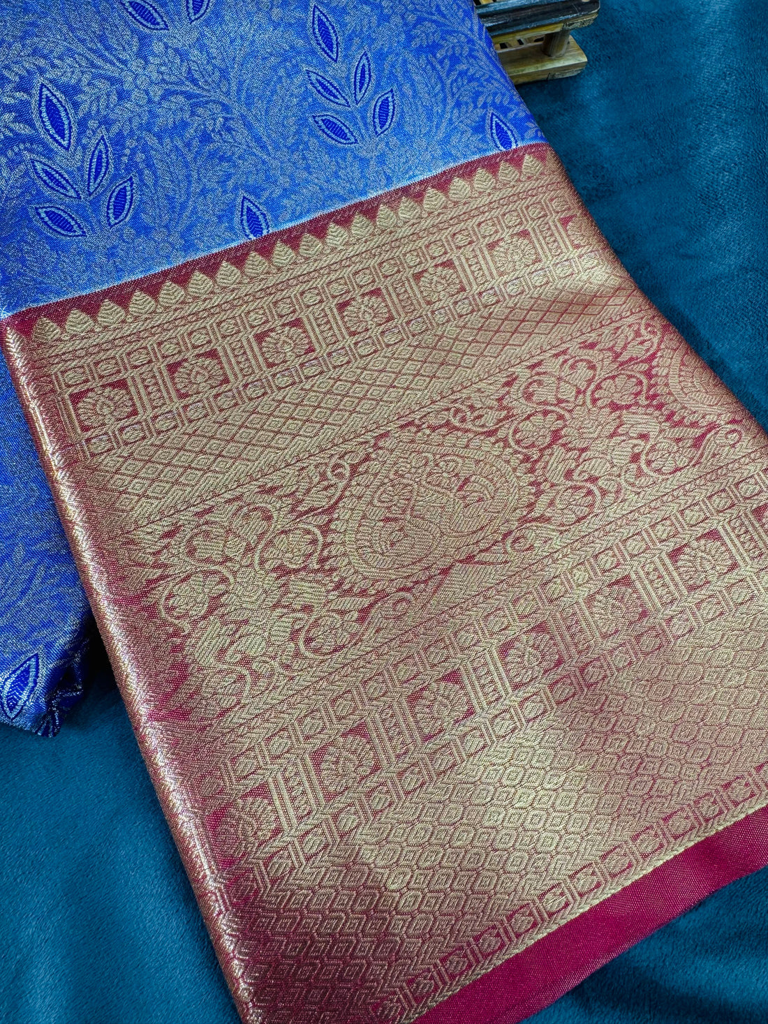 Purple kanjivaram zari woven silk saree