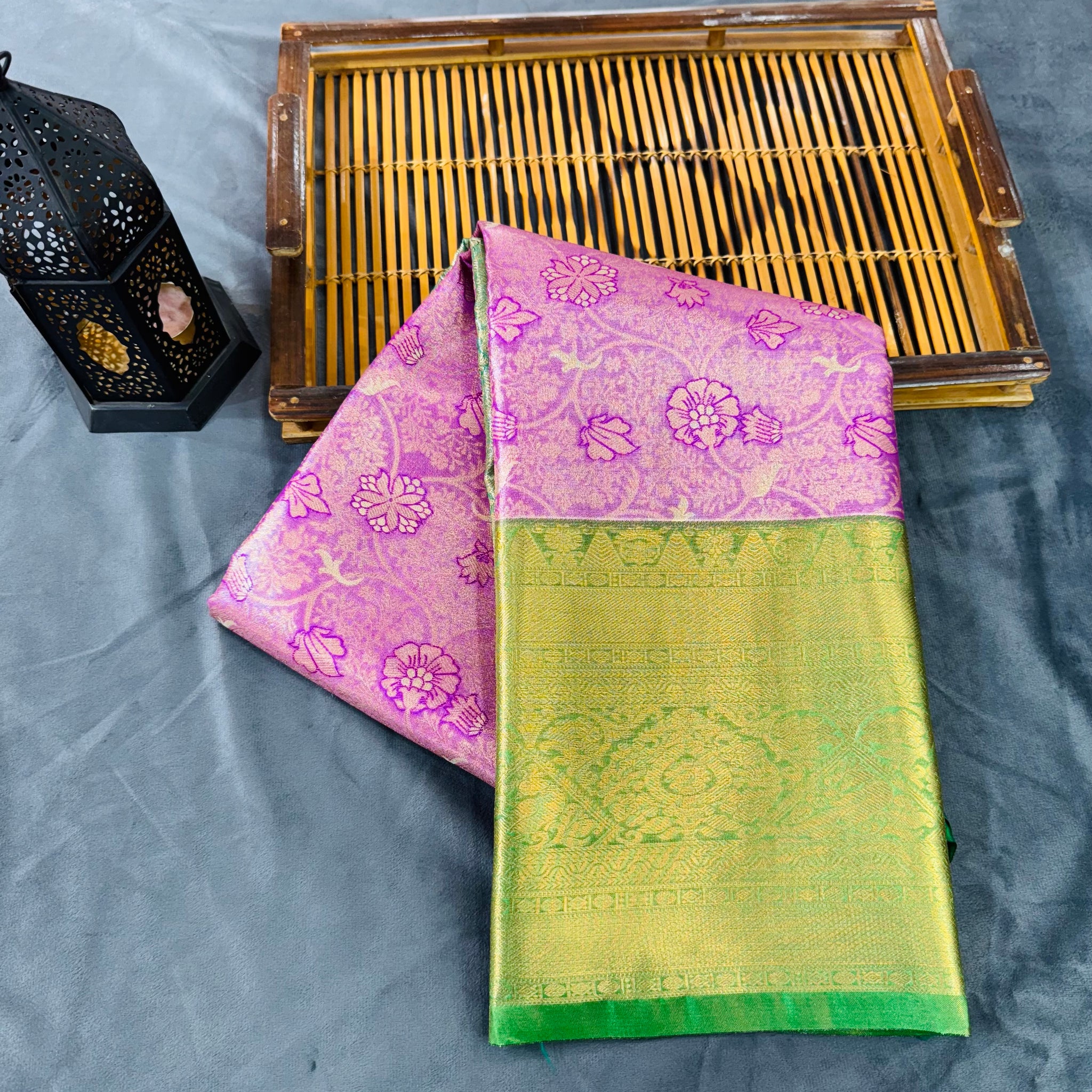Pink kanjivaram silk saree
