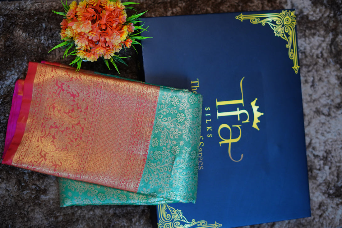 Kanjivaram zari woven silk saree