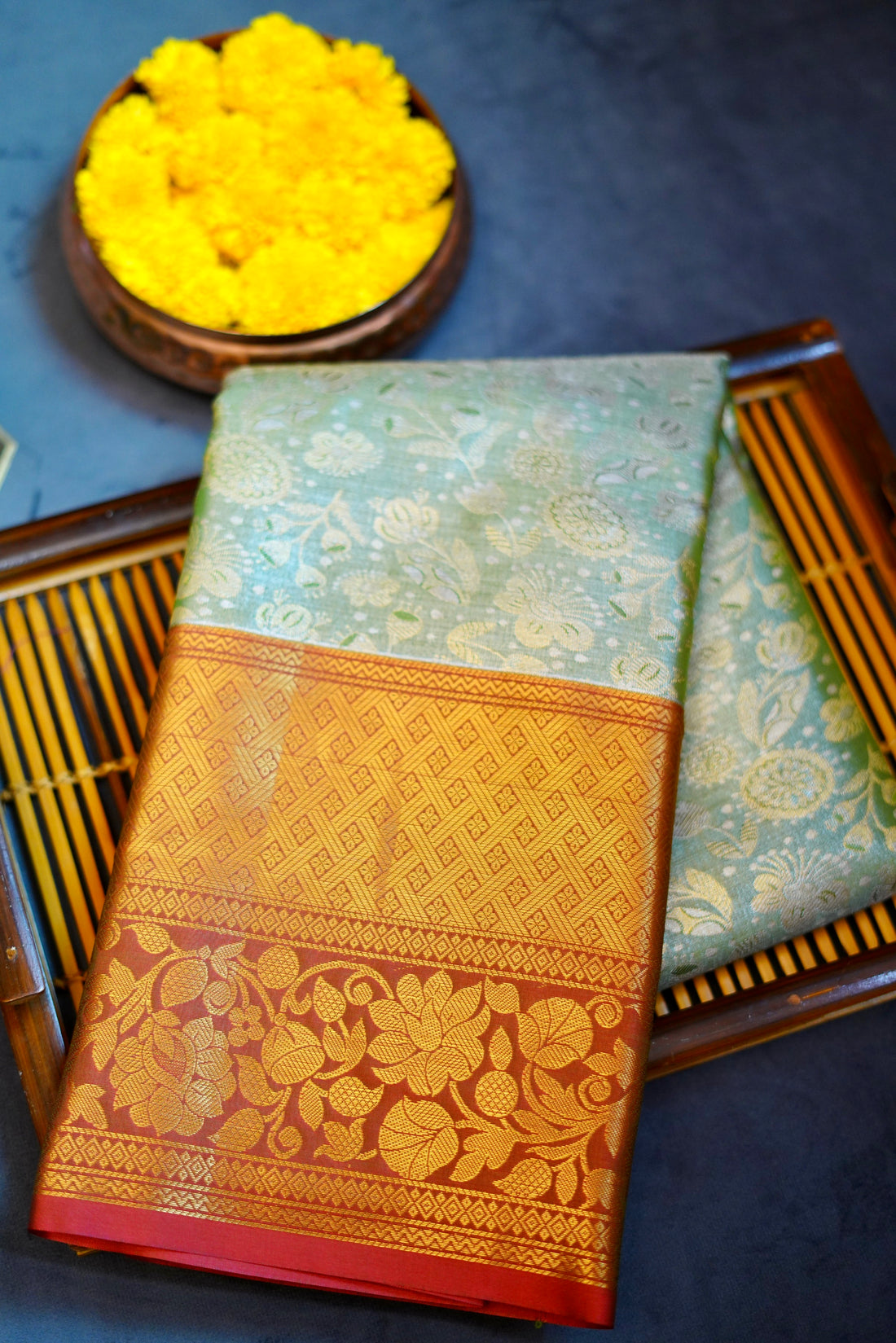 Kanjivaram zari woven silk saree