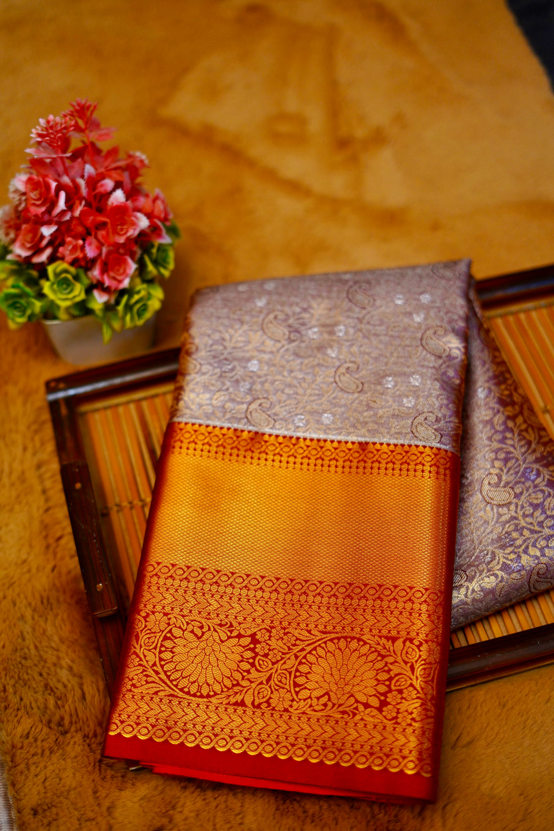 Kanjivaram zari woven silk saree