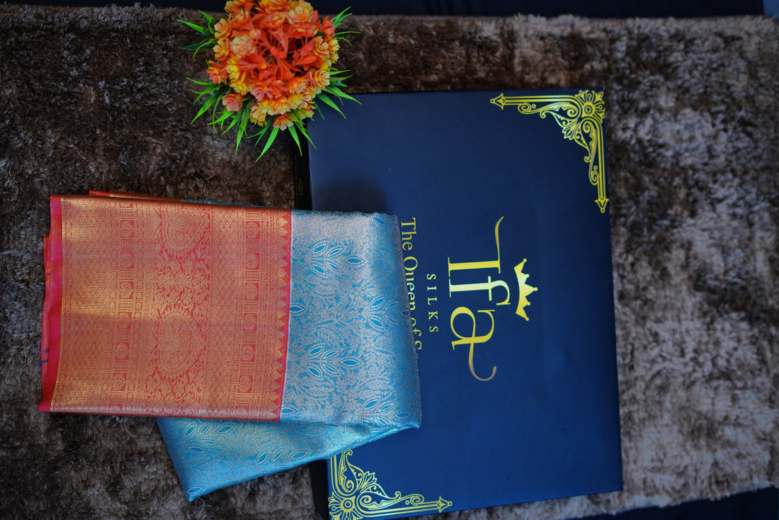 Kanjivaram zari woven silk saree