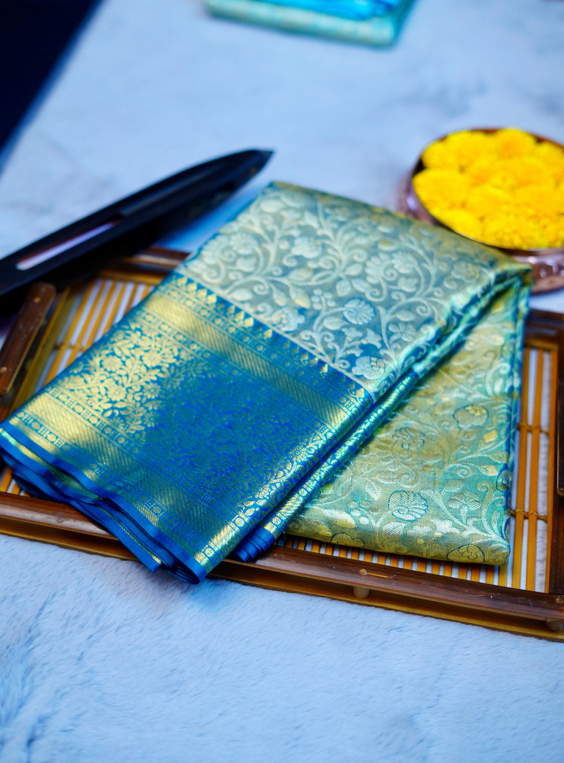 Pure handloom 1g gold zari woven kanjivaram silk saree