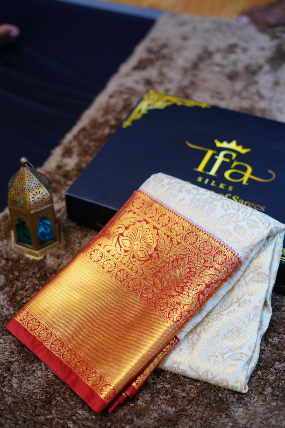 Premium off white kanjivaram silk saree