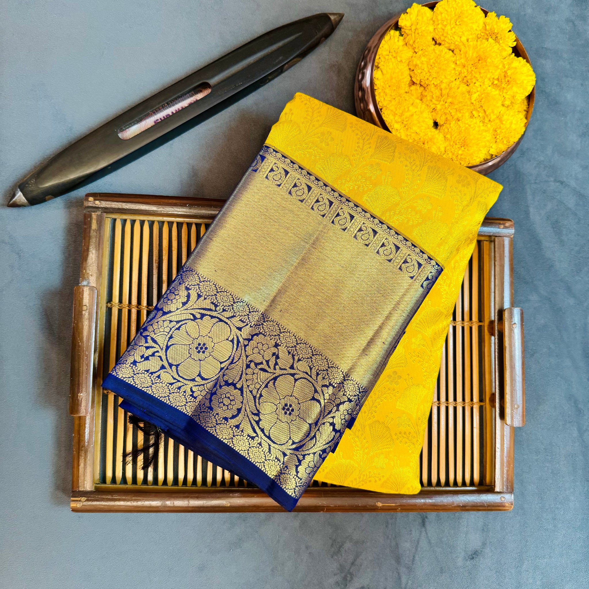 Pure handloom 2g gold kanjivaram silk saree