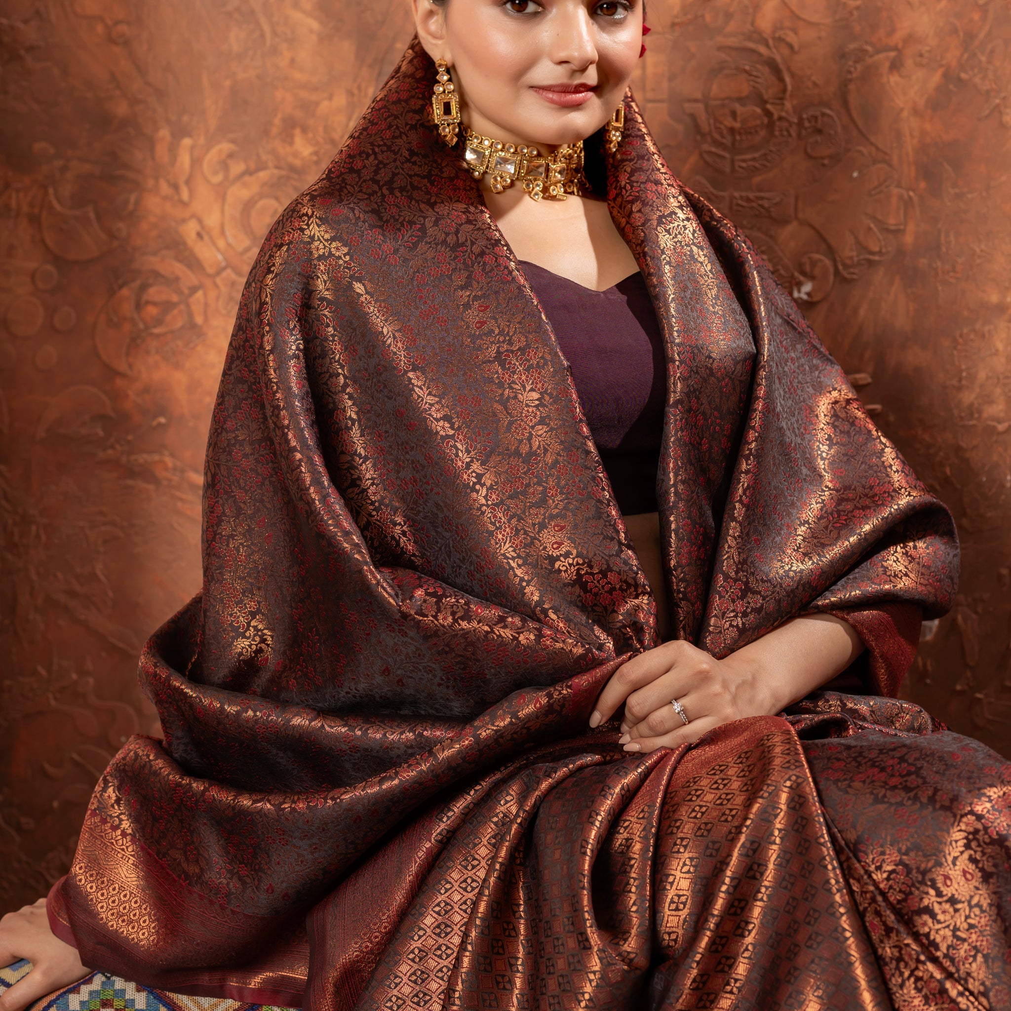 MAROON RED KANJIVARAM SILK SAREE