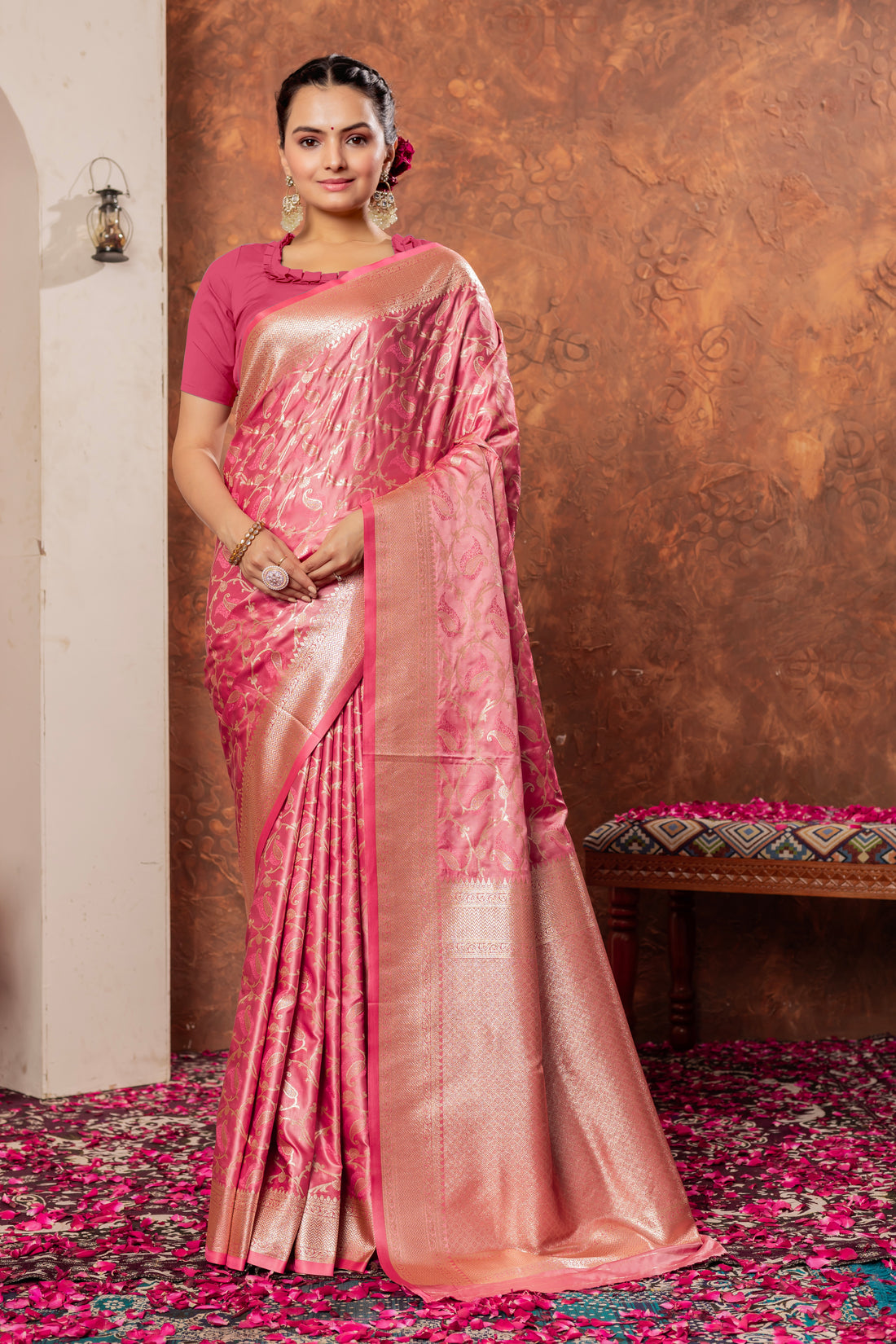 PASTEL PINK BANARASI SILK SAREE