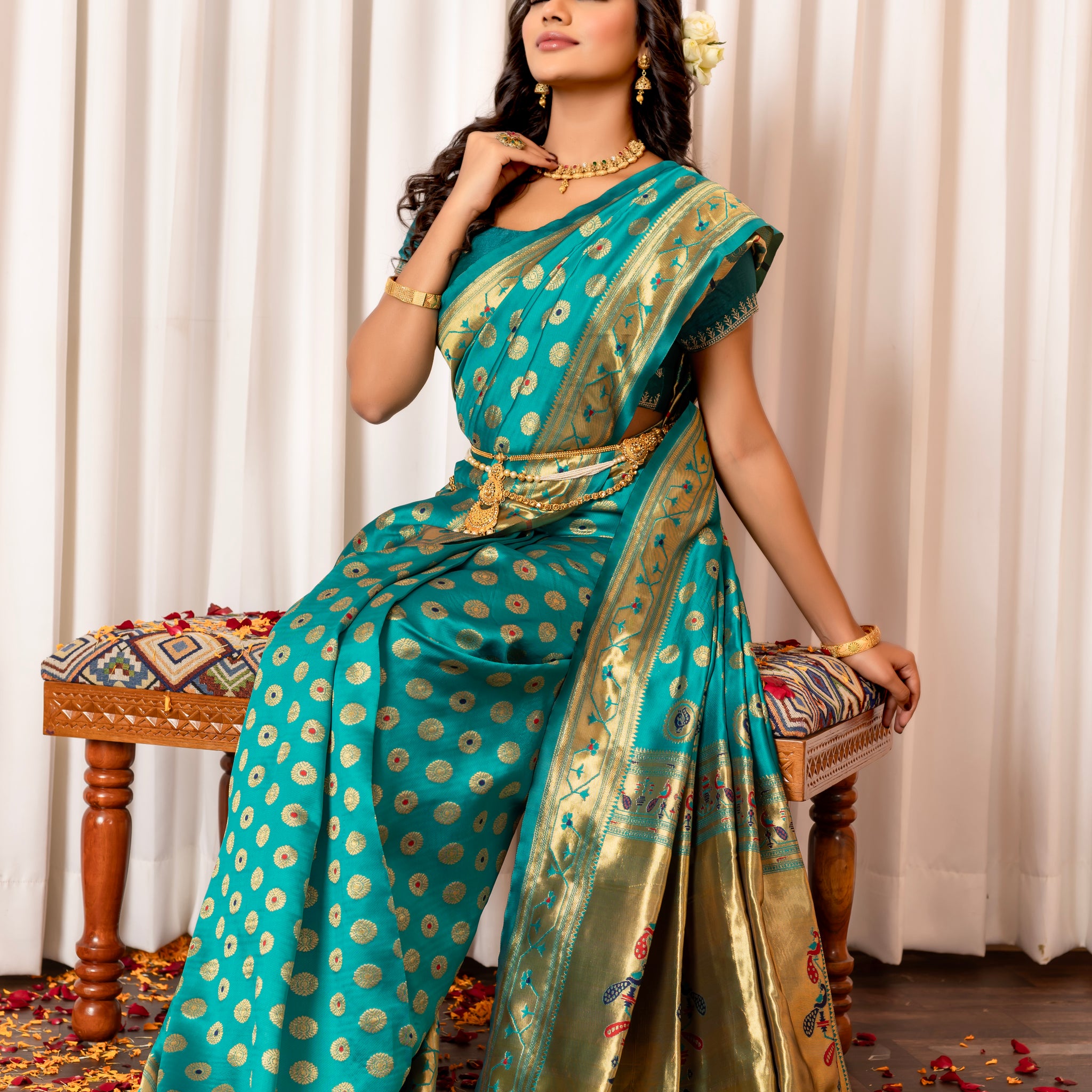 ROYAL LUX GREEN PAITHANI SILK SAREE