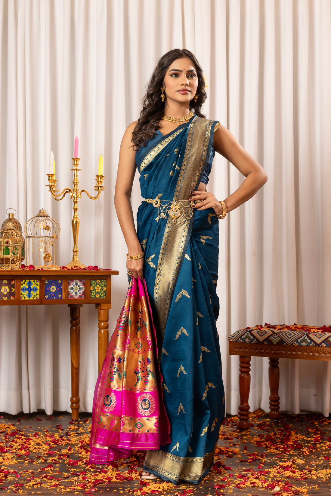 LITE BLUE PAITHANI SILK SAREE