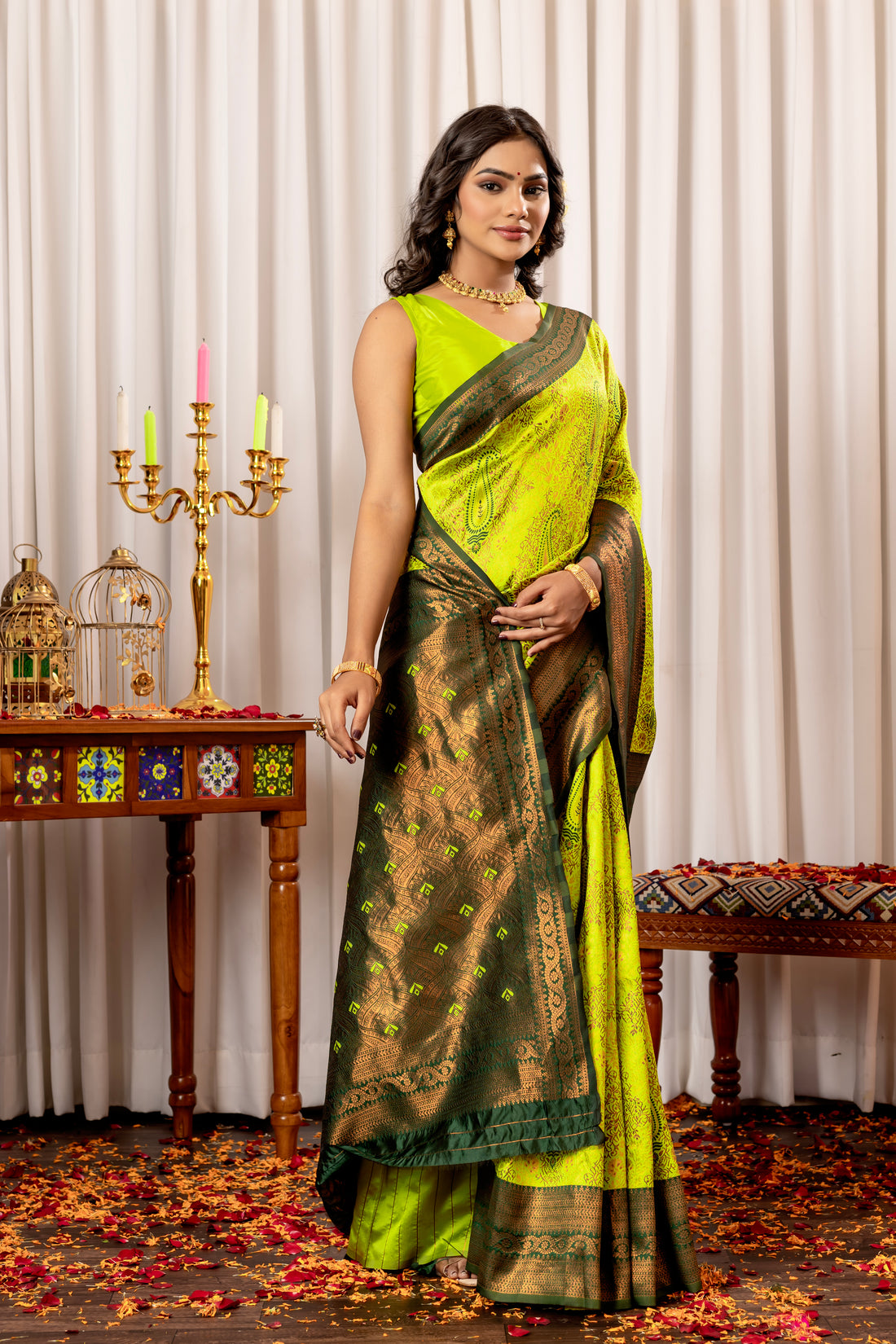 LITE YELLOW KANJIVARAM SILK SAREE