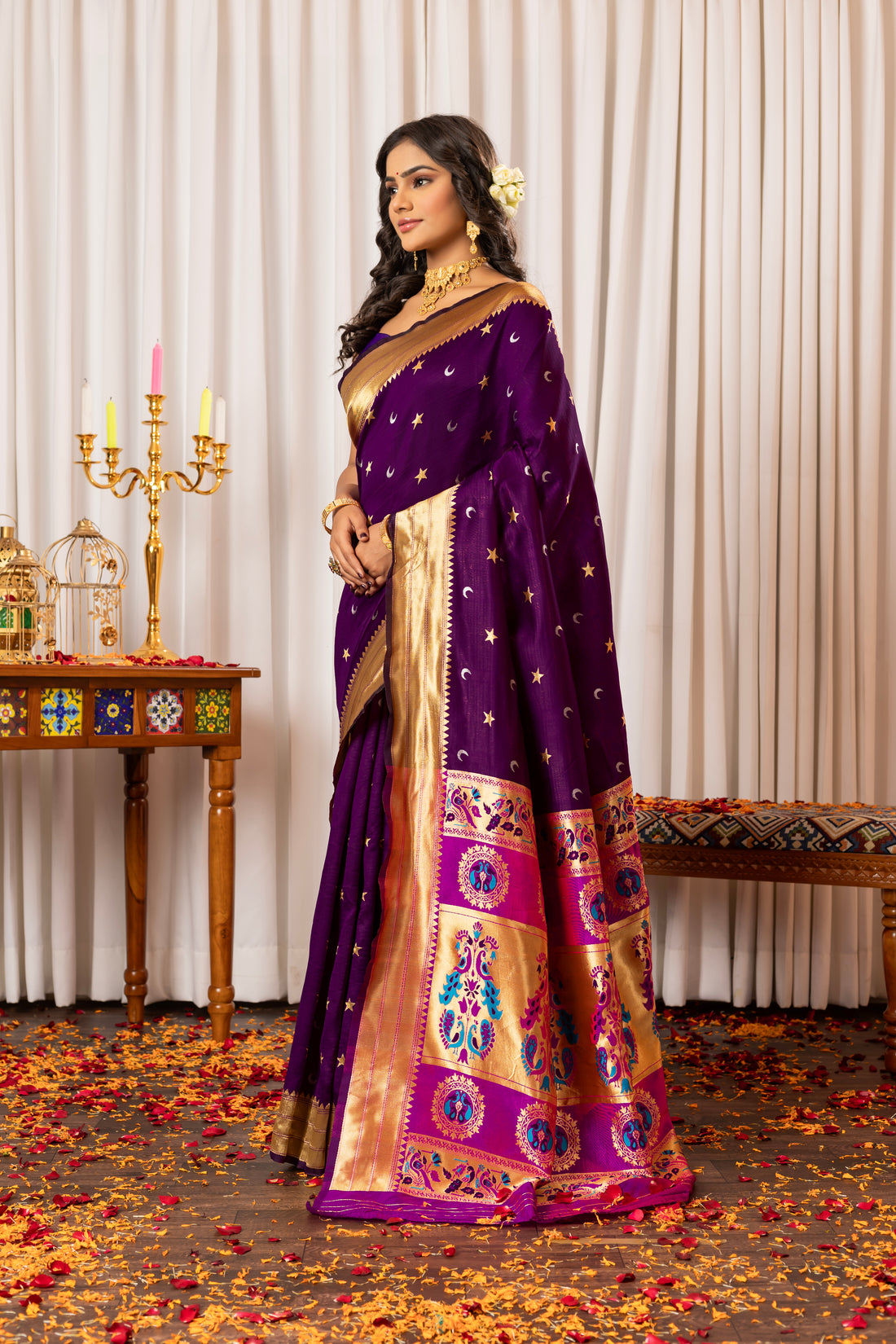 VIOLETISH PURPLE PAITHANI SILK SAREE