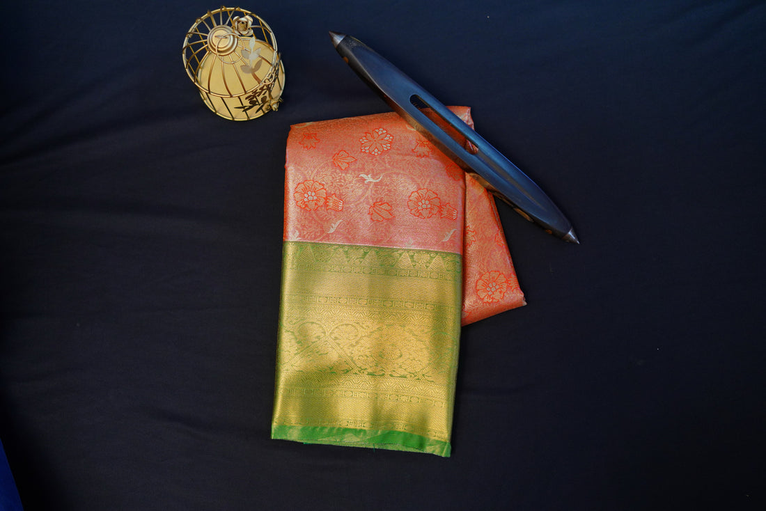 Kanjivaram zari woven silk saree