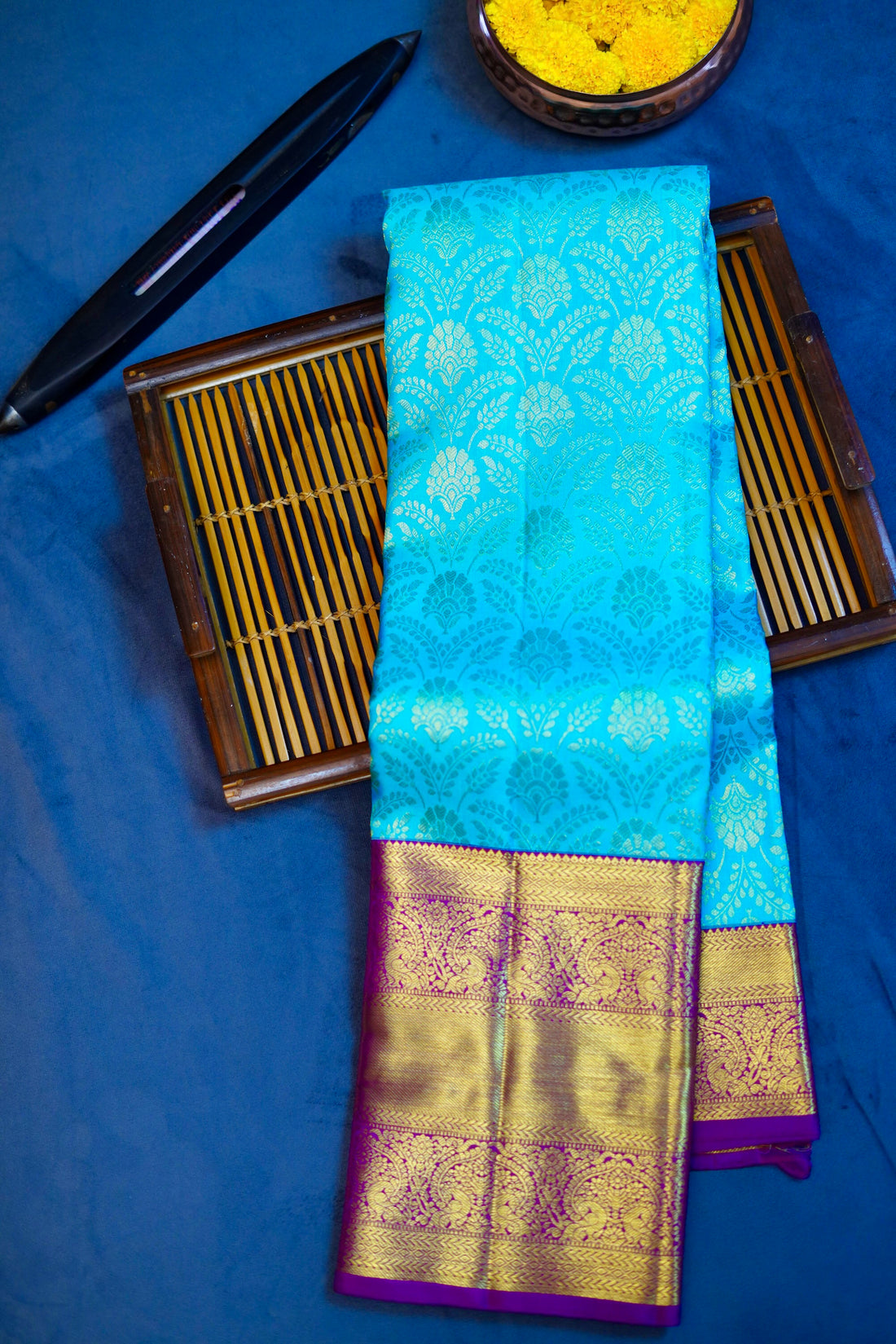 Pure handloom 2g gold kanjivaram silk saree