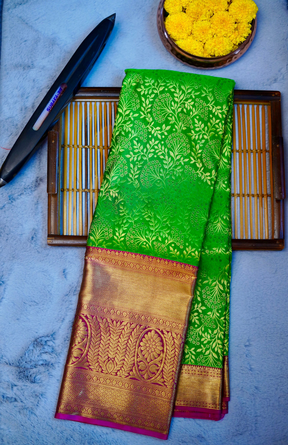 Pure handloom 1g gold kanjivaram silk saree