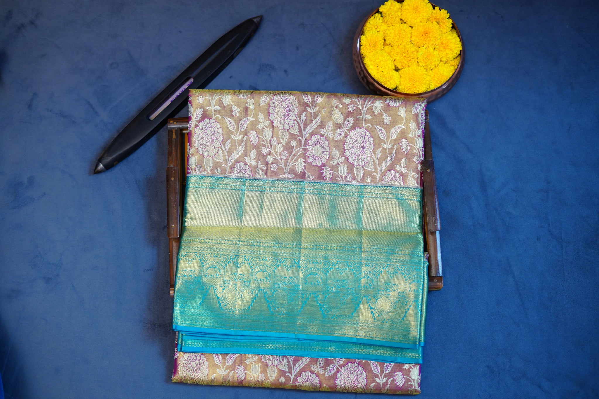 Pure handloom 2g gold zari woven kanjivaram silk saree