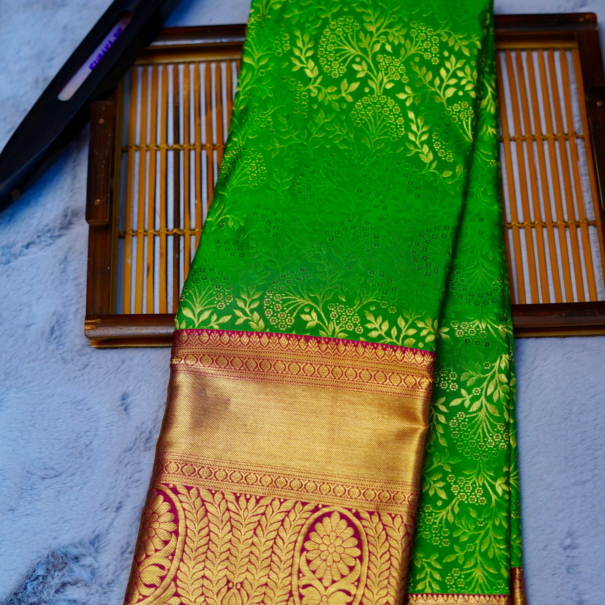 Pure handloom 1g gold kanjivaram silk saree