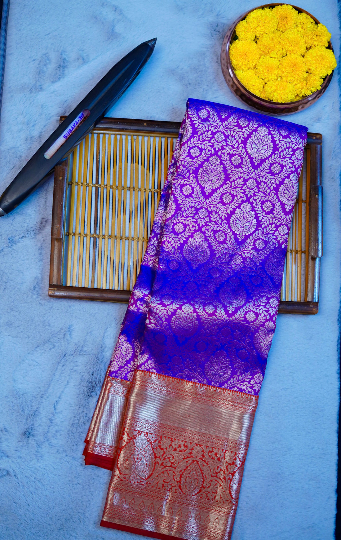 Pure handloom 1g zari kanjivaram silk saree