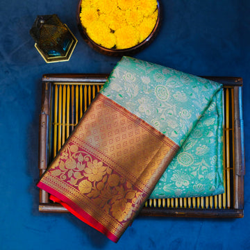 Kanjivaram zari woven silk saree