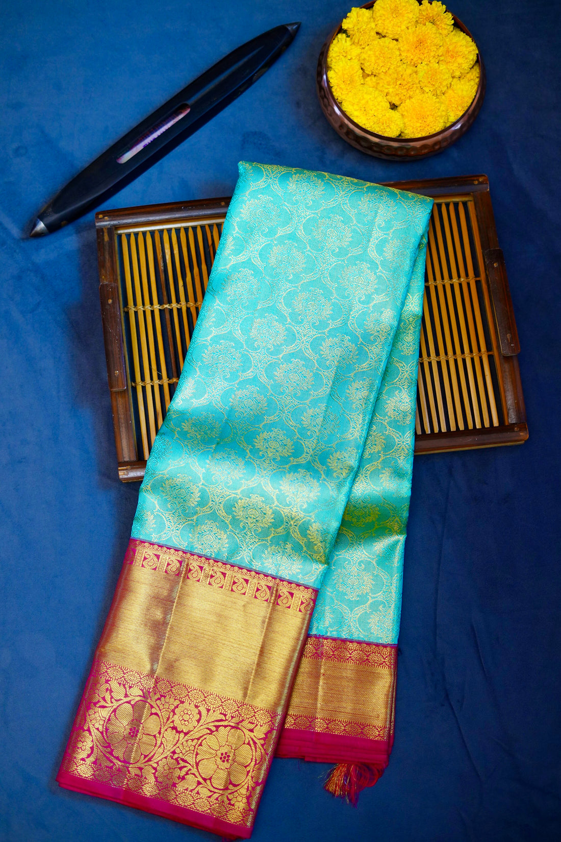 Pure handloom 2g gold zari woven kanjivaram silk saree