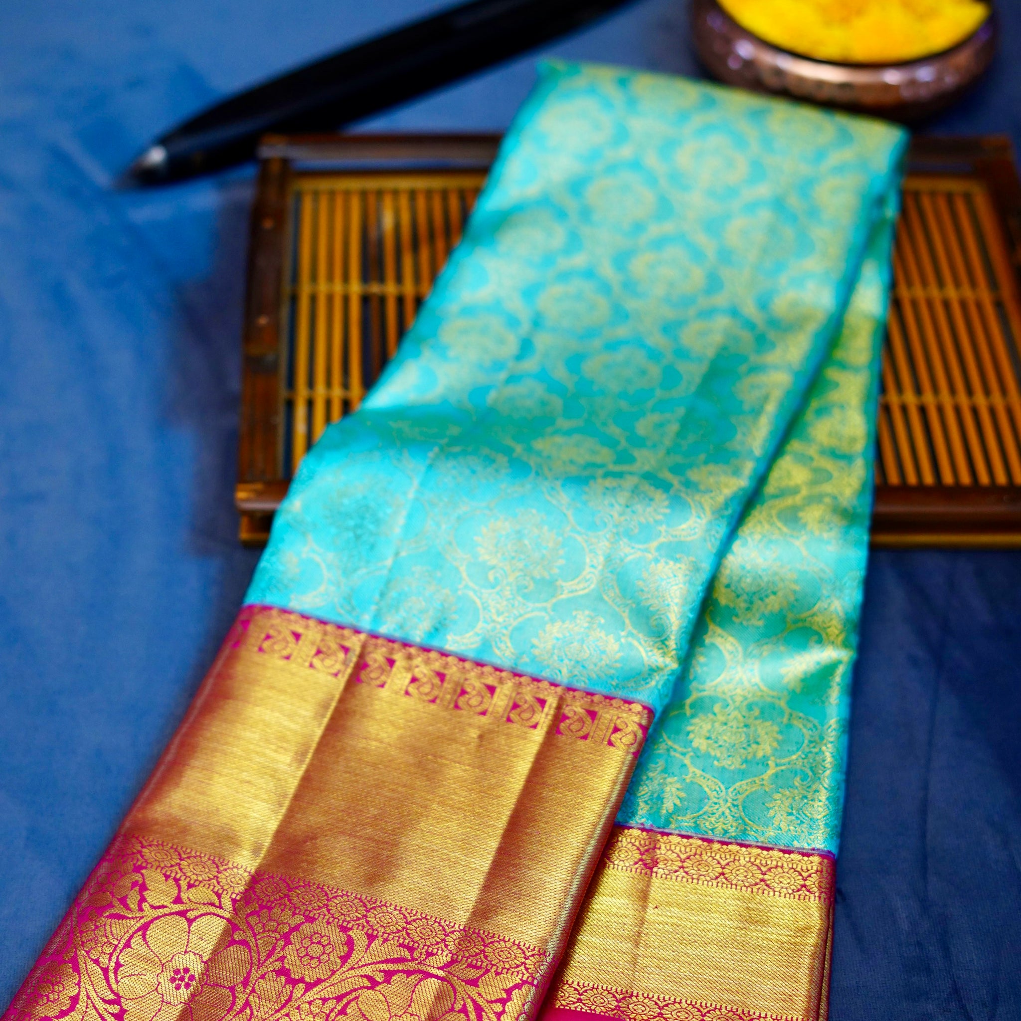 Pure handloom 2g gold zari woven kanjivaram silk saree
